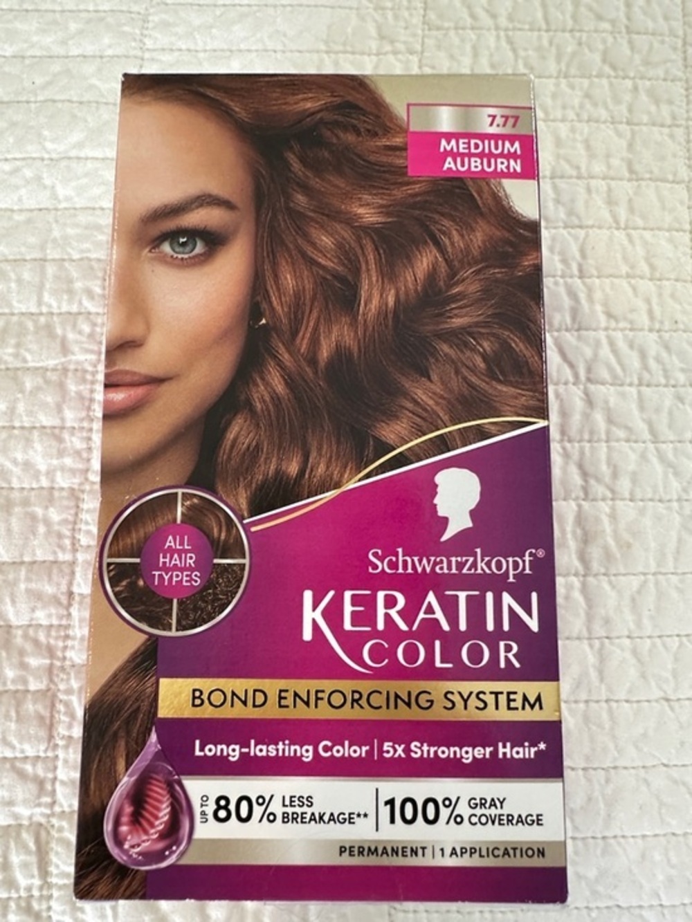 Schwarzkopf Keratin Color Permanent Hair Dye - Medium Auburn (7.77)